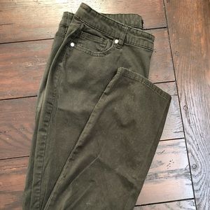 Dark Green Straight Leg Jeans